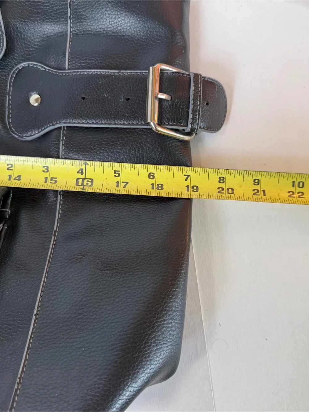 NWT Macy's Black Large Faux Leather Motorcycle Tote Bag Y2K Pockets Shoulder Bag
